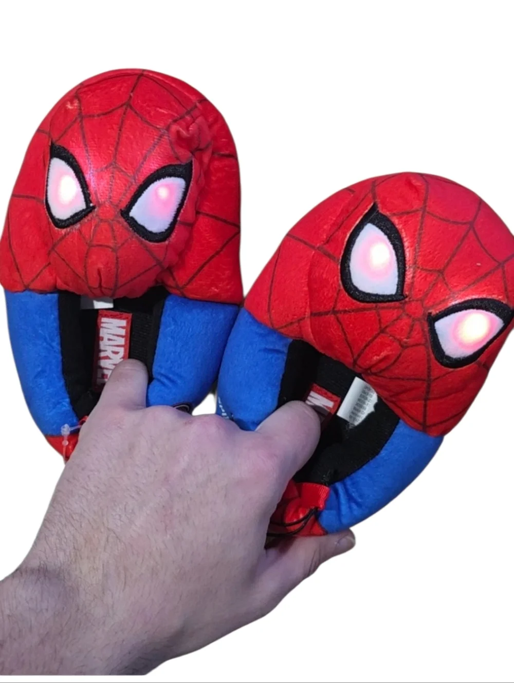 Marvel Spider-Man Light Up Plush Slippers Kids Size 9/10 New - Picture 2 of 7